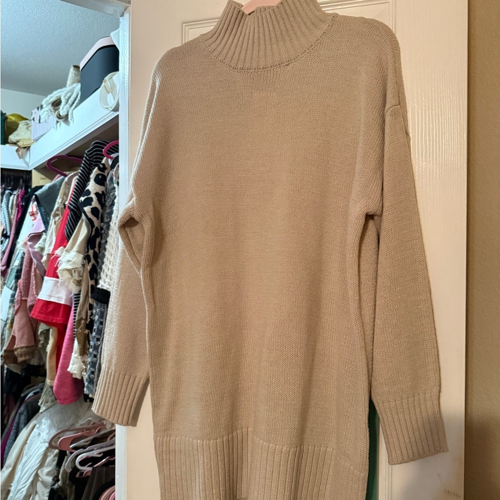 Zenana Outfitters Cream Turtleneck Sweater